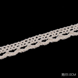 Cotton Crochet Lace Trim Ribbon – Delicate Floral Edge for Garment & Home Décor Projects