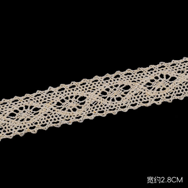 Cotton Crochet Lace Trim Ribbon – Delicate Floral Edge for Garment & Home Décor Projects