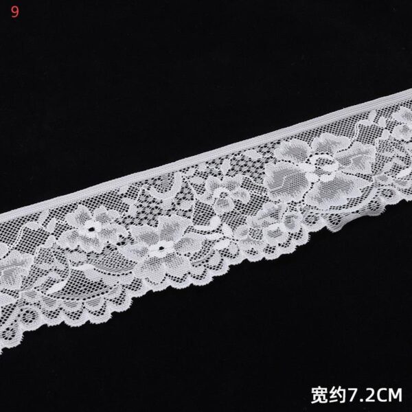 Elastic Lace Trim Fabric – Wide Decorative Stretch Lace for Curtains, Dresses & DIY Crafts