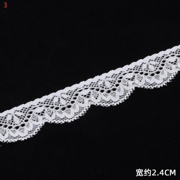 Elastic Lace Trim Fabric – Wide Decorative Stretch Lace for Curtains, Dresses & DIY Crafts