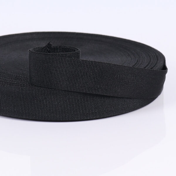 Factory Direct Black & White Striped Polyester Grosgrain Ribbon – Dense Plain Weave Webbing for Garment Trims & Textile Accessories
