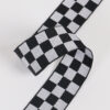 JXL-T-0019-1 In-Stock Black & White Checkered Jacquard Webbing – Polyester Decorative Tape for Pants Side Stripes, Apparel Trim & Bag Accessories