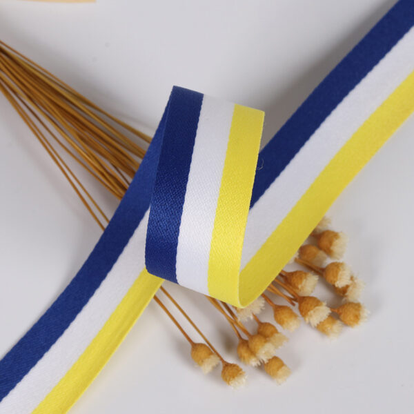 100D Three-Color Striped Polyester Webbing – High-Density Woven Tape for Pants Side Stripes, Garment Trims & DIY Clothing Crafts