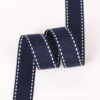 Factory Direct 15MM Navy Blue Polyester Grosgrain Tape with Contrast Jump Stitch – Decorative Binding Ribbon for Garments, Home Textiles & DIY Crafts