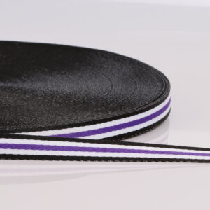 1.0cm Tricolor Polyester Webbing – 100D Dense Shuttleless Stripe Tape for Garment Neckline Binding & DIY Decoration