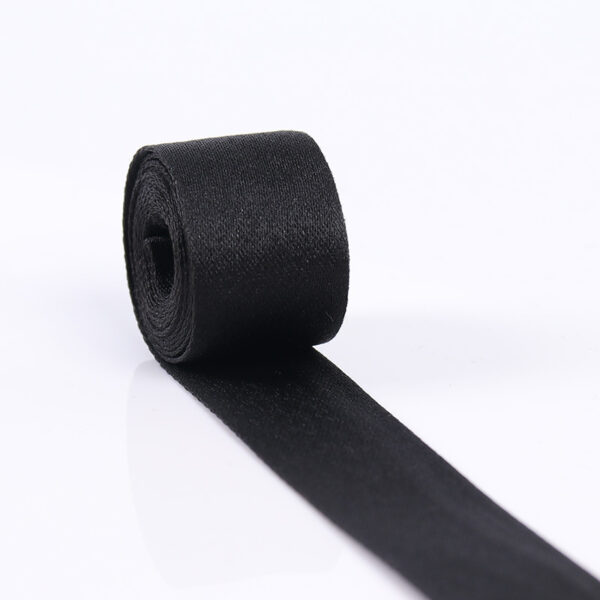 100D Dense Black & White Polyester Webbing – Solid Color Tight-Weave Trim for Apparel, Bags & Accessories