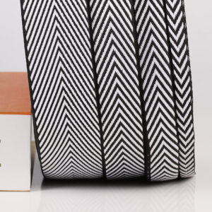 New Computer Jacquard Polyester Herringbone Tape – Double-Sided Lettered Webbing for Garment & Shoe Accessories