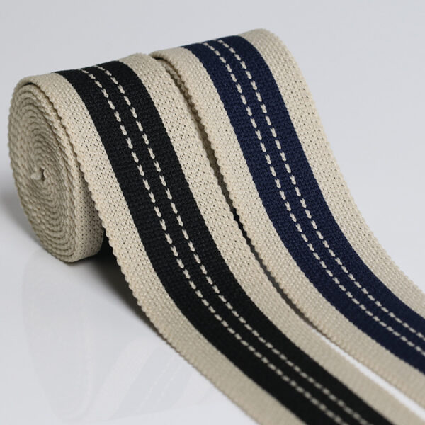 3cm Elastic Ribbed Jacquard Tape – Side Seam Decorative Knit Trim for Pants and Apparel