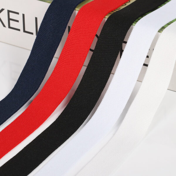 主图-01 Black & White 150D Polyester Knitted Tape – Garment Neckline Binding and Side Panel Trim