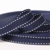 Factory Direct 15MM Navy Blue Polyester Grosgrain Tape with Contrast Jump Stitch – Decorative Binding Ribbon for Garments, Home Textiles & DIY Crafts