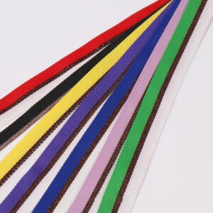 2.0CM Color-Mixed Striped Polyester Webbing with Gold & Silver Metallic Yarn – Non-Stretch Decorative Ribbon for Fashion, Crafts & Accessories