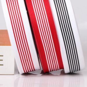 3.5CM Black & White Mélange Striped Polyester Webbing – 100D Densely Woven Trim for Garment Binding, DIY Crafts & Wholesale Supply