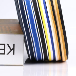 In-Stock 100D Dense Weave Mélange Stripe Polyester Tape – 3-Color Trim Webbing for Garment Necklines, Bags & DIY Projects