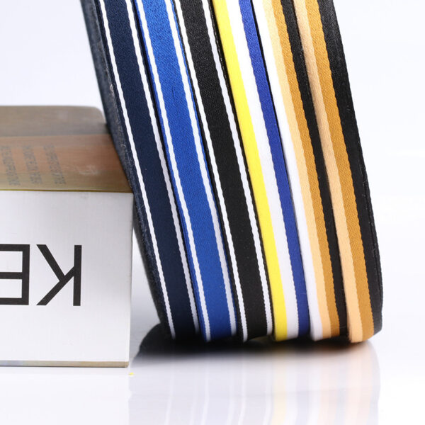 In-Stock 100D Dense Weave Mélange Stripe Polyester Tape – 3-Color Trim Webbing for Garment Necklines, Bags & DIY Projects