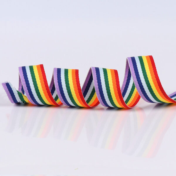 1–6cm Rainbow Stripe Woven Webbing – Colorful Polyester Tape for Apparel Tags, DIY Crafts, Fashion Accessories & Packaging