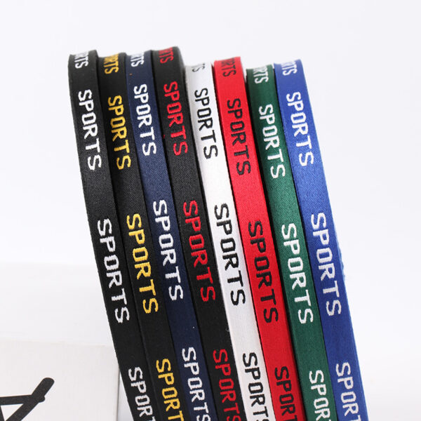 1cm Polyester Jacquard Letter Webbing – “SPORTS” Dense Woven Tape for Garment Necklines & Edge Binding