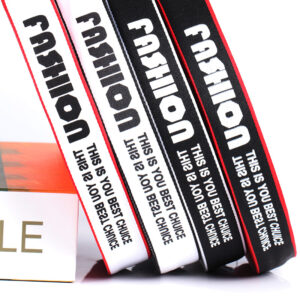 2.5cm “FASHION” Printed Polyester Webbing – High-Density Tape for Garment Trim & Accessories