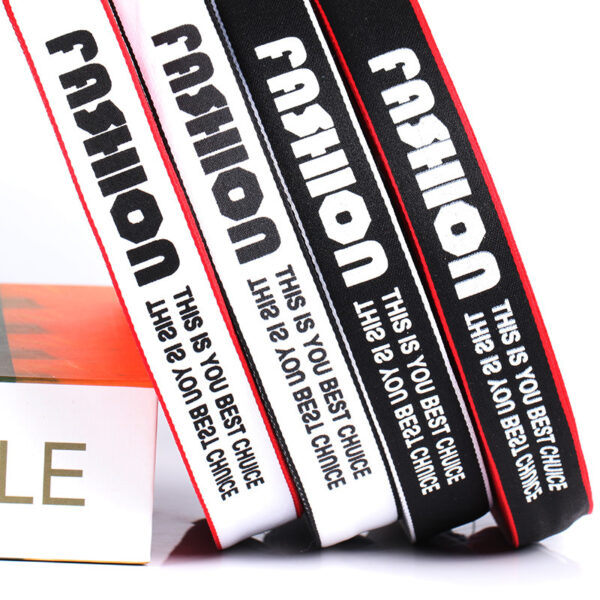 2.5cm “FASHION” Printed Polyester Webbing – High-Density Tape for Garment Trim & Accessories