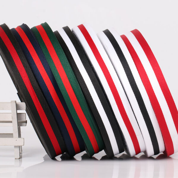 100D Multicolor Stripe Webbing – Densely-Woven Decorative Tape for Clothing, Bags & DIY Crafts