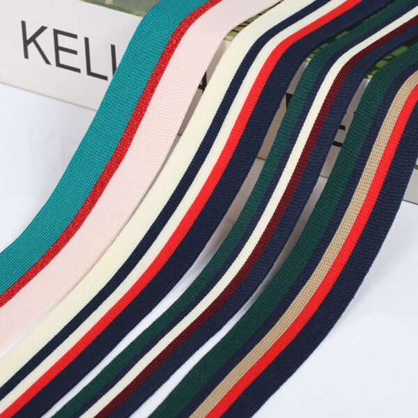 Multicolor Stretchable Warp-Knit Polyester Tape – 150D Fabric Splicing Trim for Garments