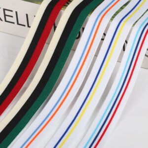 2.5cm Intercolor Polyester Knitted Tape – 150D Warp Knitting Side Stripe Webbing for Garment Decoration