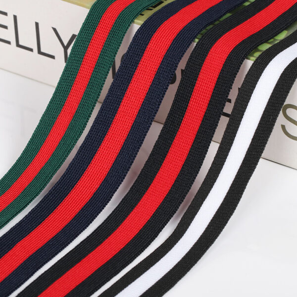 Intercolor 150D Polyester Warp Knitted Tape – Stretchable Color Stripe Binding & Side Trim Webbing