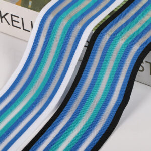 7cm Intercolor Knitted Mesh Tape with Monofilament – Breathable Side Stripe for Sportswear & Casual Pants