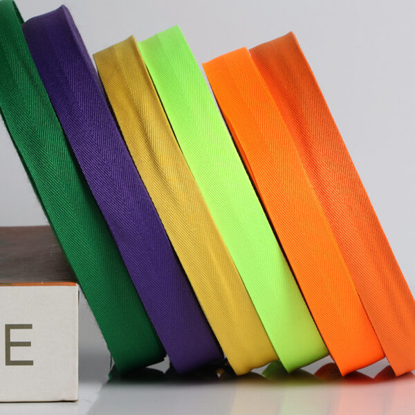 1–4cm Colorful Herringbone Polyester Webbing – Decorative Side Stripe Tape for Garments, Neck Binding & Shoe Accessories