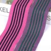 6.5cm Wide Striped Intercolor Chunky Knit Tape – Polyester Warp-Knitted Trim for Sportswear Side Panels