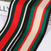 5–6cm Wide Tricolor Intercolor Stripe Knit Tape – Polyester Warp-Knitted Decorative Webbing for Casualwear