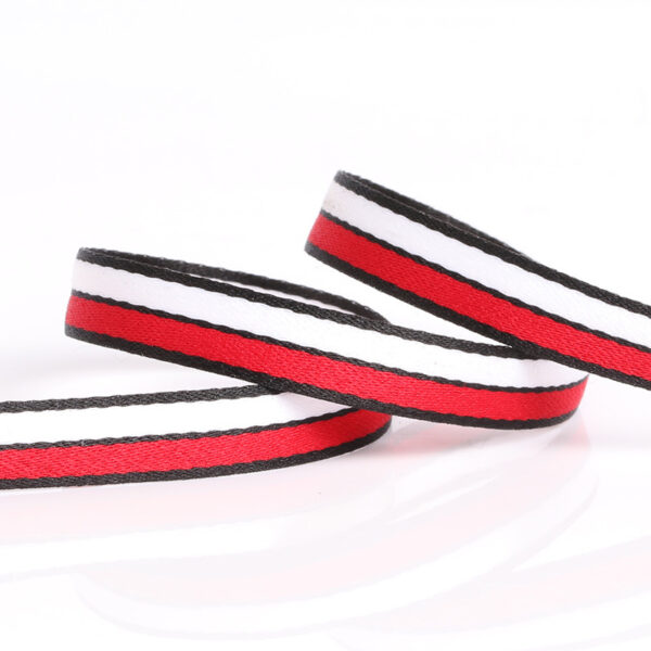 Factory Direct 1.0cm Striped Polyester Webbing – 100D Dense Weave Mélange Tape for Bags & Apparel Trim (In Stock)