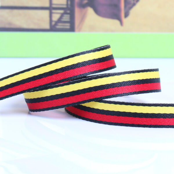 1.0cm Multicolor Stripe Polyester Webbing – 100D Dense Woven Decorative Trim for Garments, Side Tapes, and Straps