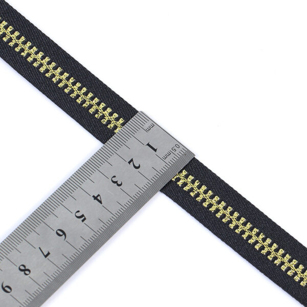 Gold & Silver Metallic Jacquard Webbing – 2.0-2.5cm Twill Polyester Decorative Ribbon for Apparel & Packaging Trim