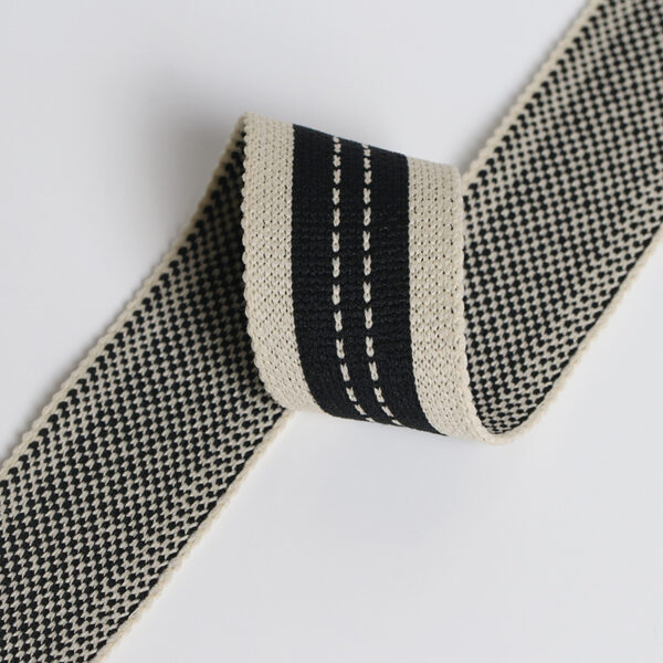 3cm Elastic Ribbed Jacquard Tape – Side Seam Decorative Knit Trim for Pants and Apparel