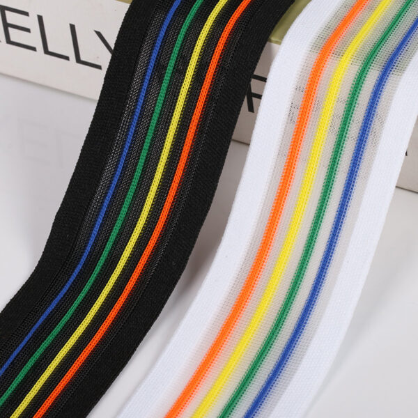 主图-03 7cm Intercolor Knitted Mesh Tape with Monofilament – Breathable Side Stripe for Sportswear & Casual Pants