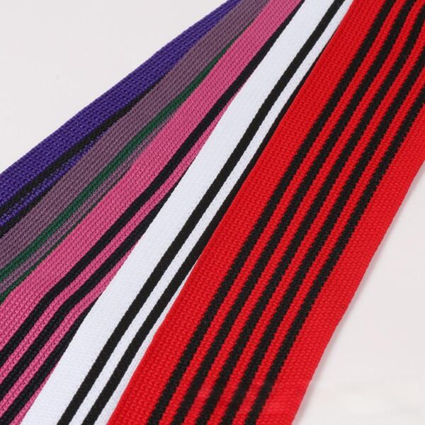 6.5cm Wide Striped Intercolor Chunky Knit Tape – Polyester Warp-Knitted Trim for Sportswear Side Panels