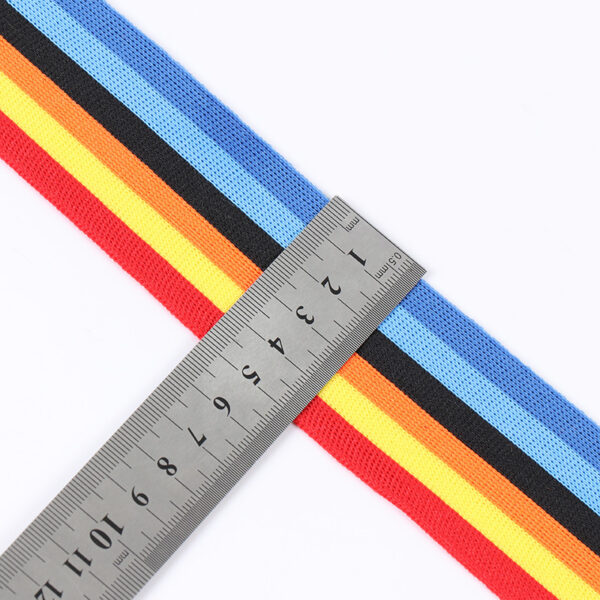 5cm Stretchable Tricolor Knitted Polyester Webbing – Side Stripe Trim for Pants & Sportswear