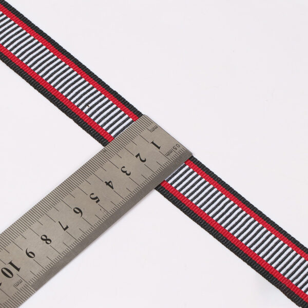 2.5cm Intercolor Polyester Webbing – Striped Grosgrain Tape for Shoes, Garments, Bags & DIY Crafts