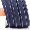 Factory Direct 15MM Navy Blue Polyester Grosgrain Tape with Contrast Jump Stitch – Decorative Binding Ribbon for Garments, Home Textiles & DIY Crafts