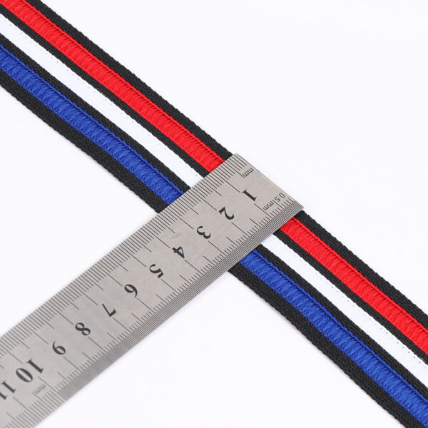 New Color-Mixed Striped Polyester Webbing – 3.2CM Decorative Side Tape for Pants, Garment Trims & Fashion Accessories