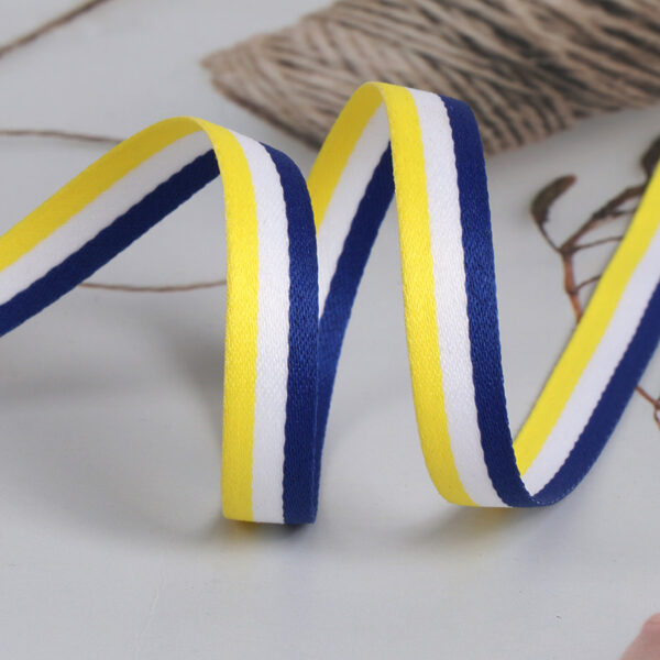 In-Stock 100D Dense Weave Mélange Stripe Polyester Tape – 3-Color Trim Webbing for Garment Necklines, Bags & DIY Projects