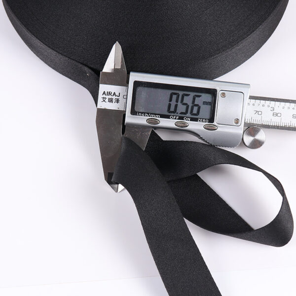 100D Dense Black & White Polyester Webbing – Solid Color Tight-Weave Trim for Apparel, Bags & Accessories