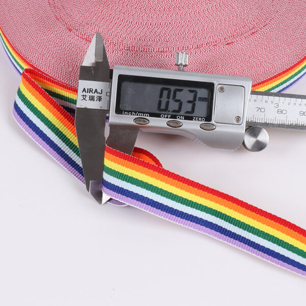 1–6cm Rainbow Stripe Woven Webbing – Colorful Polyester Tape for Apparel Tags, DIY Crafts, Fashion Accessories & Packaging