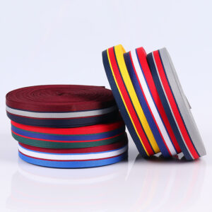 Lightweight Multicolor Herringbone Fishline Webbing – 1.0–2.0cm Polyester Trim for Garment, Bag & DIY Decoration