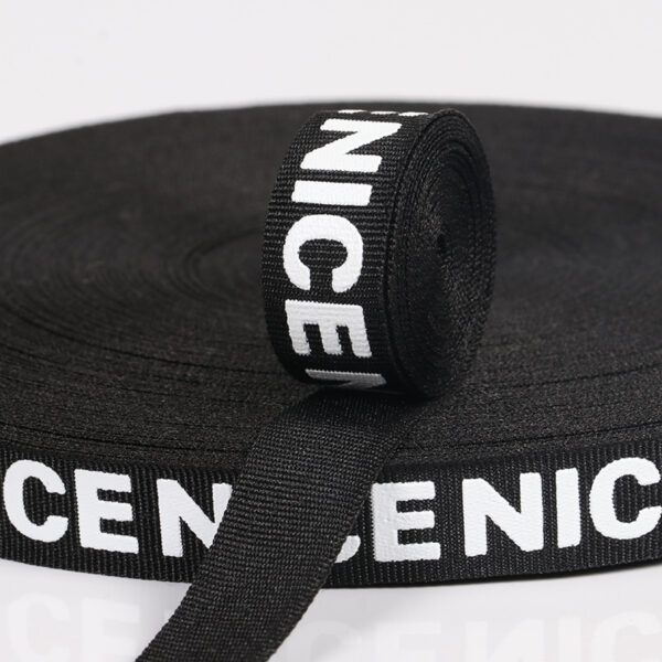 Plain Polyester Logo-Printed Tape – English Letter Binding for Necklines, Sides & DIY Fashion Projects