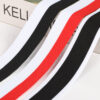 Black and White Mélange Polyester Knitted Tape – Horizontal Stretch Warp-Knit Side Stripe Trim