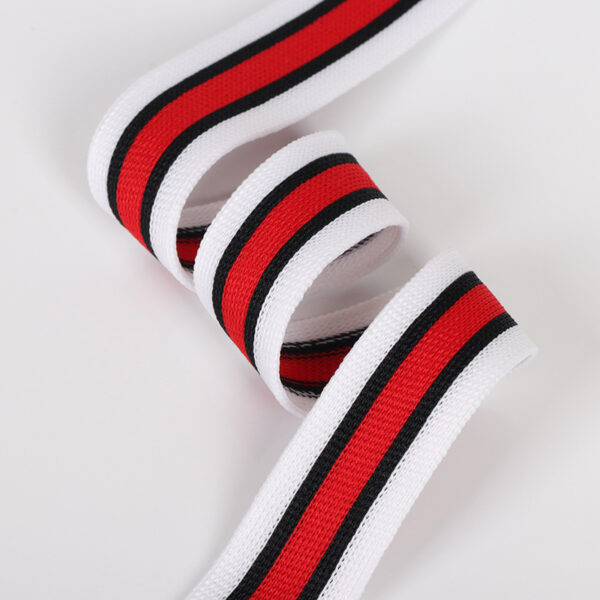 150D Polyester Intercolor Knitted Tape – Colorful Side Stripe & Neck Binding Trim for Garments