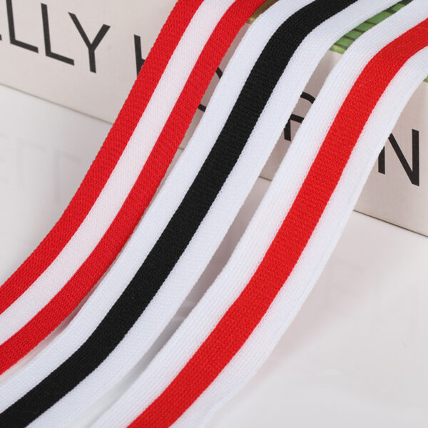 Intercolor 150D Polyester Warp Knitted Tape – Stretchable Color Stripe Binding & Side Trim Webbing