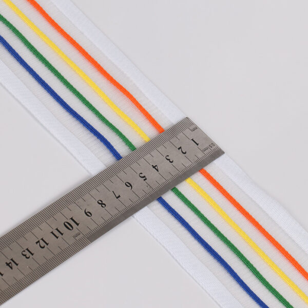 7cm Intercolor Breathable Knitted Tape with Fish Line Mesh – Side Trim for Casual Sports Pants
