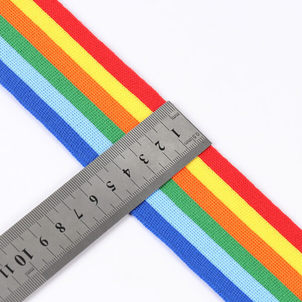 5cm Stretchable Tricolor Knitted Polyester Webbing – Side Stripe Trim for Pants & Sportswear